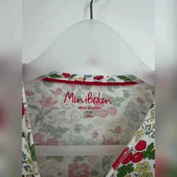 Mini Boden Big Appliqué Jersey Dress-Ivory Autumn Berry Unicorn Size 7-8 years - Picture 3 of 4